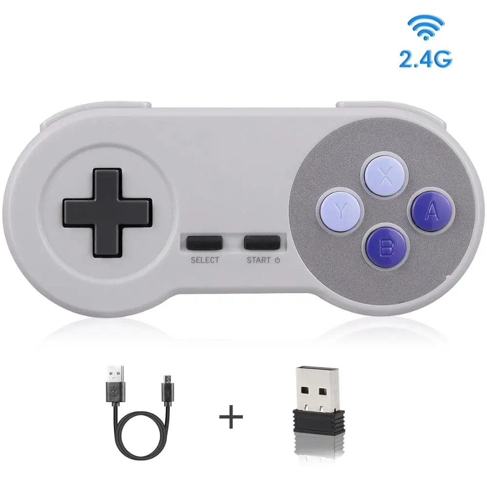 Беспроводной игровой USB контроллер Super SNES 2 4 ГГц джойстик для ПК на Windows 7/8/10 Mac Raspberry