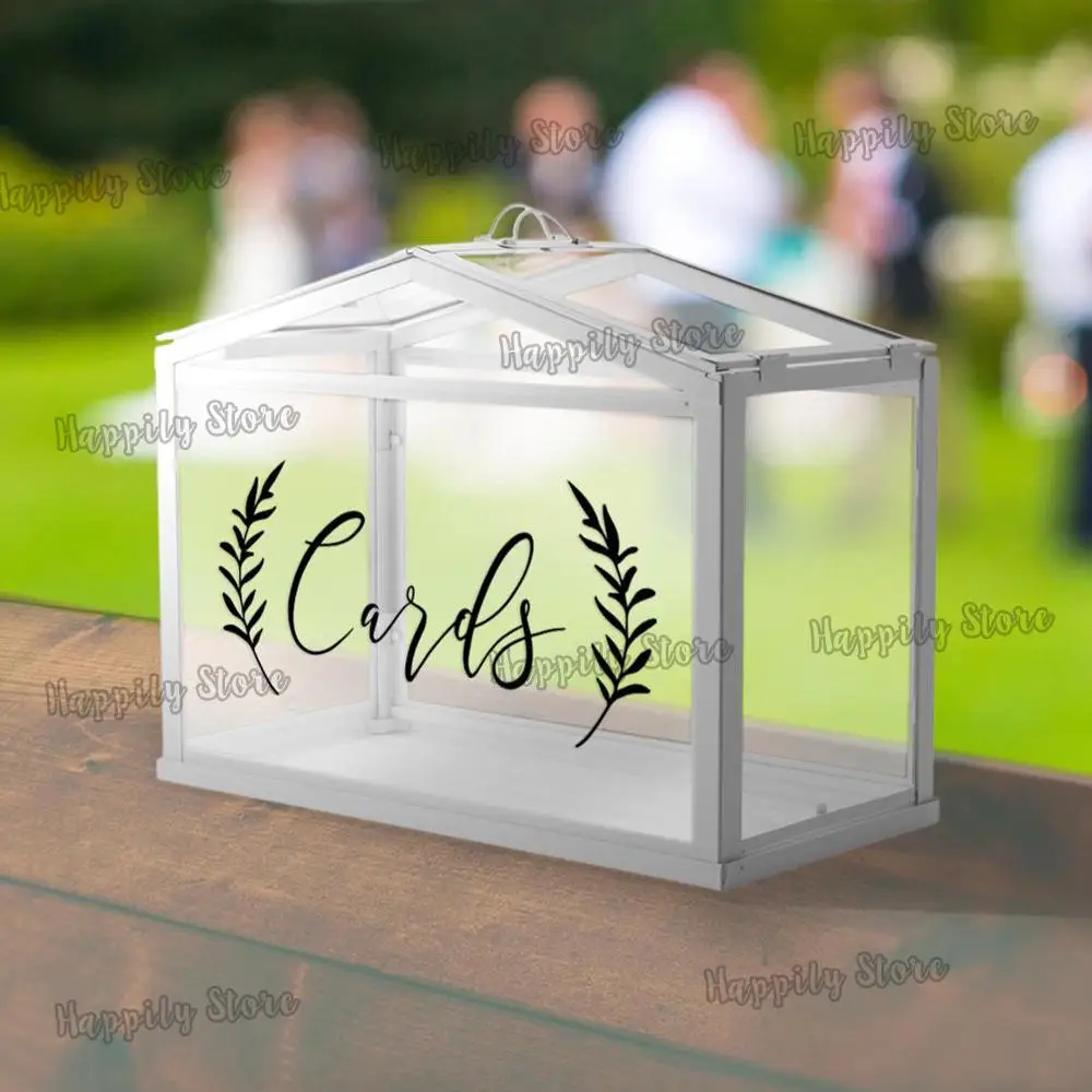 Индивидуальная Виниловая наклейка для коробки карт свадебная Золотая Съемная