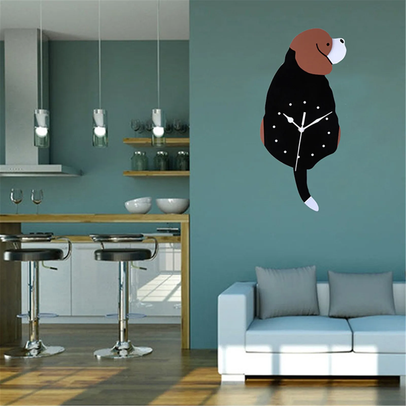 Детские акриловые настенные часы Relogio креативные сделай сам с изображением щенка