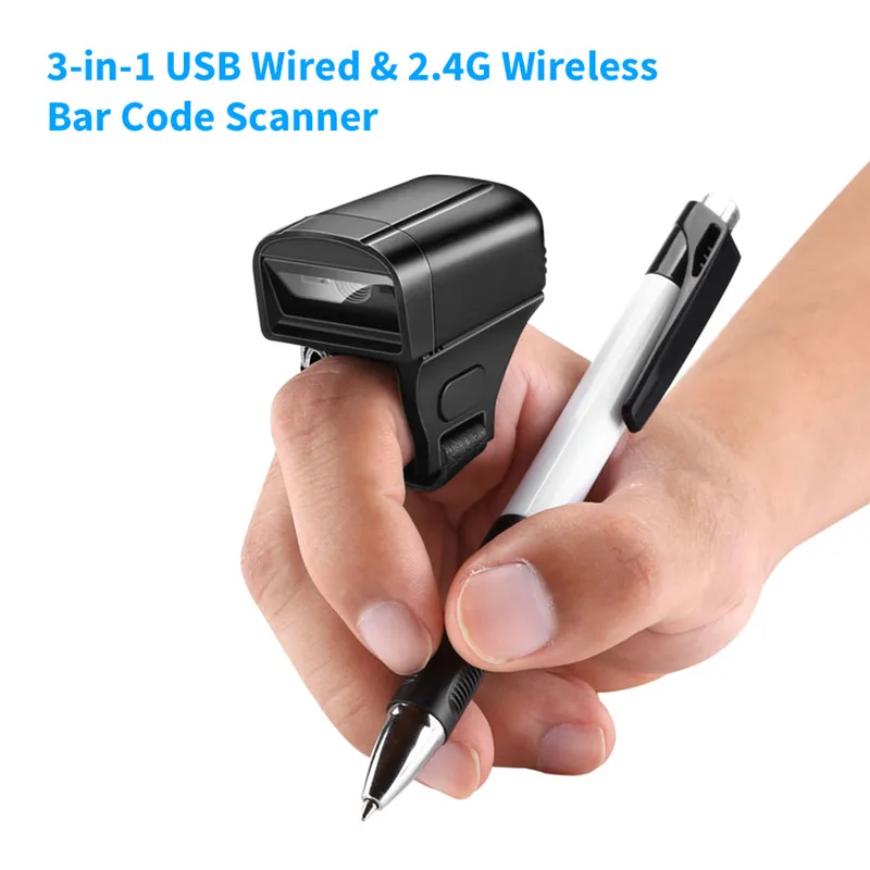 Мини сканер Qr 2021 с кольцом на палец для IOS Android Windows PDF417 Bluetooth|Сканеры| |