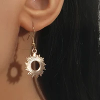 sun flower earrings ins fashion simple temperament metal hollow earrings jewelry gifts wholesale
