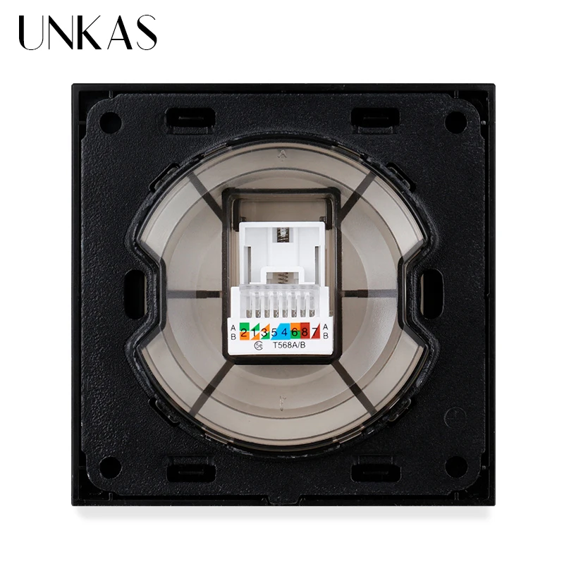 Сетевая розетка UNKAS RJ45 для подключения к Интернету и компьютеру гнездо из