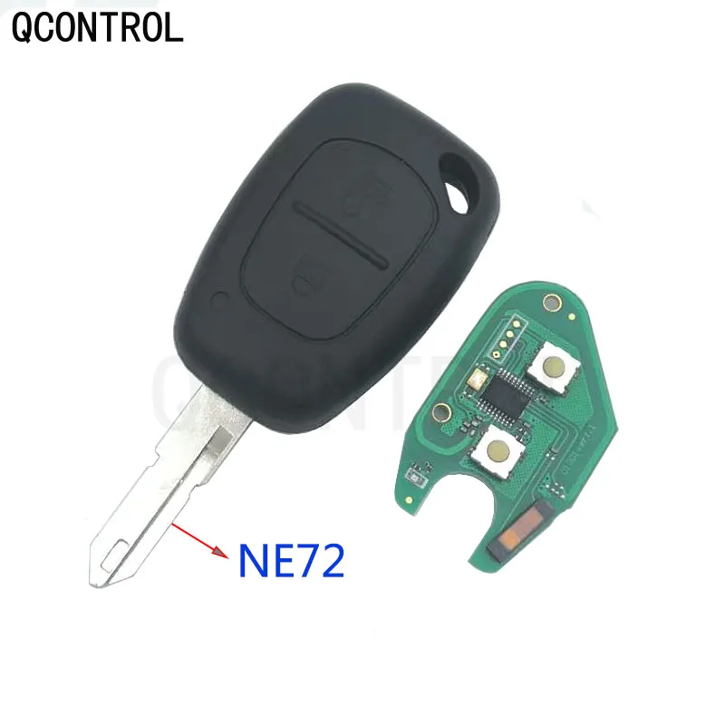 QCONTROL 2 кнопки дистанционного ключа автомобиля подходит для Renault Vivaro Movano traffic, Master Kangoo PCF7946 чип 433 МГц NE72/VAC102 лезвие