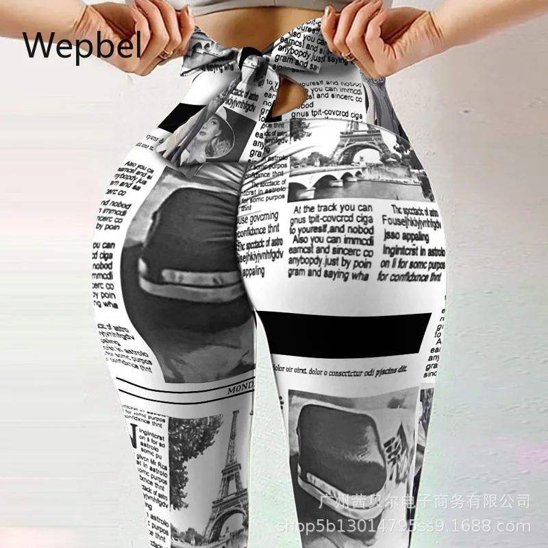 

Wepbel Tight Bow Design Pencil Leggings Pants Yoga Legging Women High Waist Skinny Sexy Gym High Waist Push Up Yoga Pants