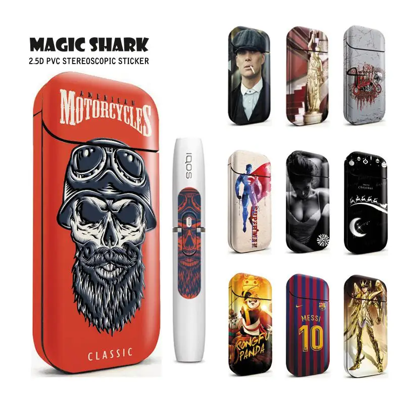 Волшебная Акула камуфляж кунг-фу панда луна Наклейка Обложка Flim Для IQOS 2 4 Plus Чехол