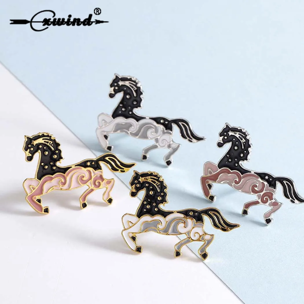 Cxwind Vintage Animal Horse Enamel Brooches for Women Large Insect Brooch Pin Fashion Dress Coat Accessories Cute Pins Jewelry | Украшения