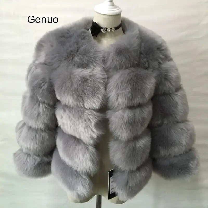 Winter Short Faux Fur Coat Faux Fox Fur Coat Fake Fox Fur Jacket Thick Warm Coat  2020 New Overcoat for Women