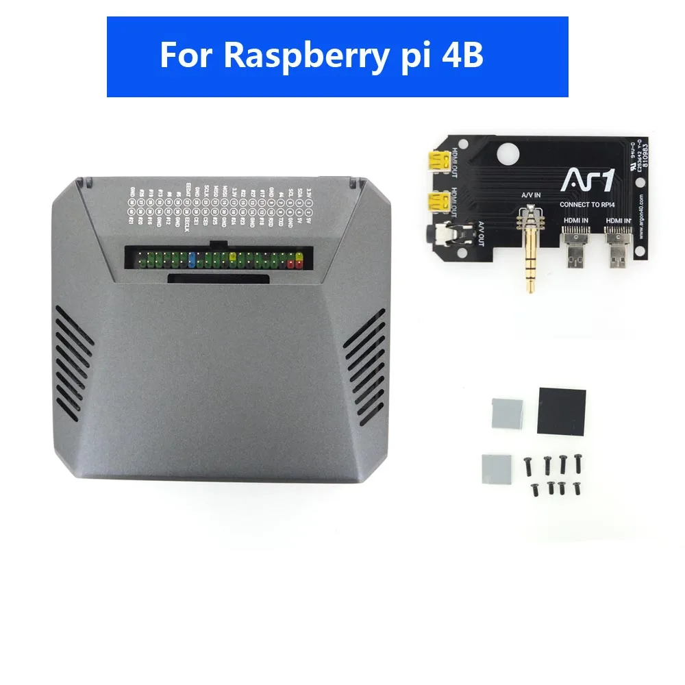 Чехол для Raspberry Pi 4 Model B с выключателем питания охлаждающим вентилятором и