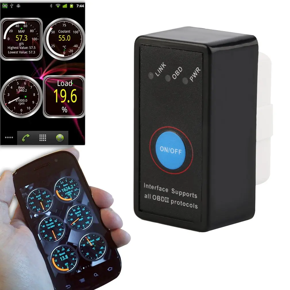 

Super Compact Bluetooth-compatible Adapter Scanner & V1.5 ELM327 Torque Android OBD2 OBDII Code Reader Scan Tool & CD