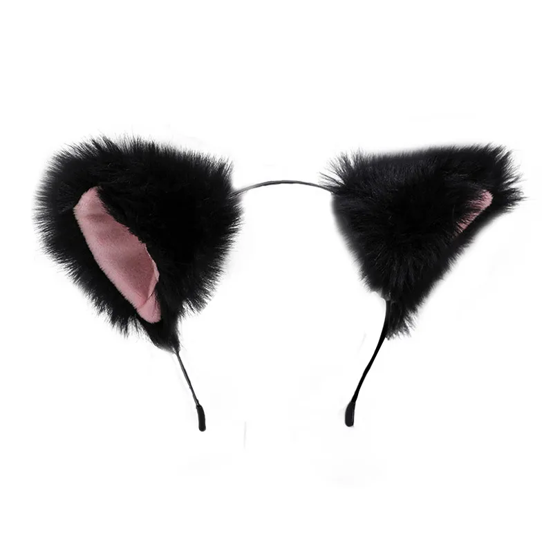 

Lolita Kawaii Simulation Animal Ears Fluffy Hair Band Cute Cosplay Headdress Accessories Cat Ears Headband Foldable Animal Ears