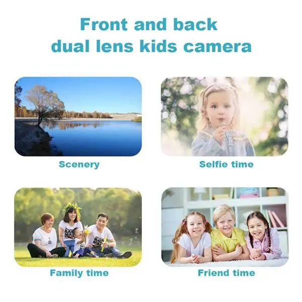 

Kids Digital Camera 2 Inch HD Screen Chargeable 1080P Cute Camera Toys Outdoor Photography for Child Birthday Gift