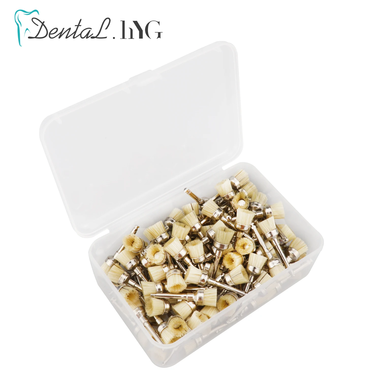 100Pcs/Box Dental Polishing Brush Prophy Brushes Nylon Bristle Rubber Flat Sharp Polisher Oral Cleaning Teeth Whitening Disposab - купить по