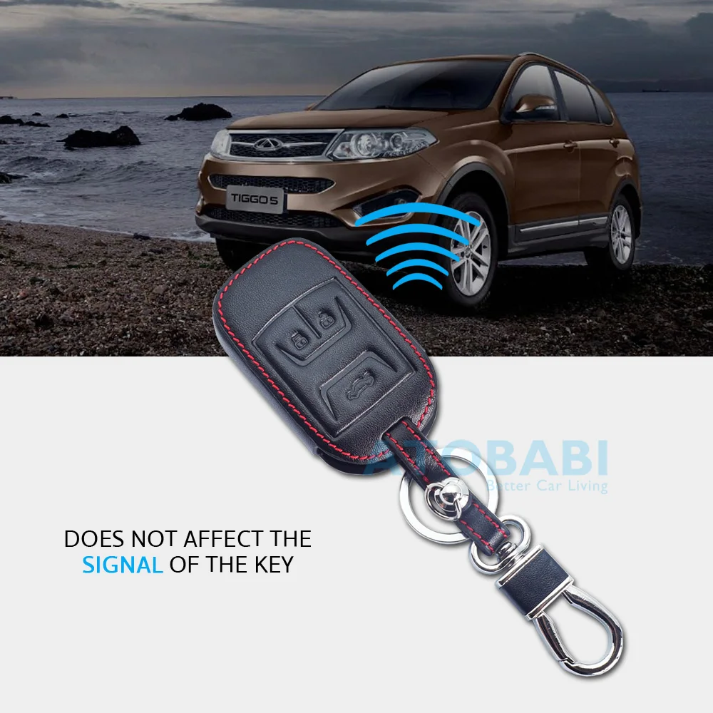 Чехол из натуральной кожи для автомобильных ключей Chery Tiggo 3 5 ARRIZO 7 E3 E5 бонус кнопки