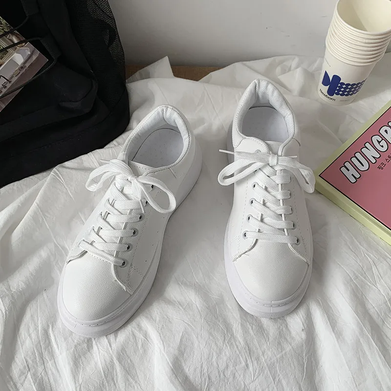 

New small white shoes women's board shoes spring student sports shoes thick-soled increased casual women's shoes