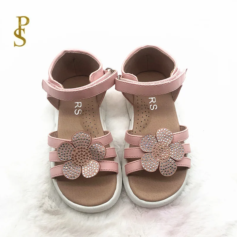 Обувь для девочек с милыми цветами Детские сандалии Сандалии из искусственной