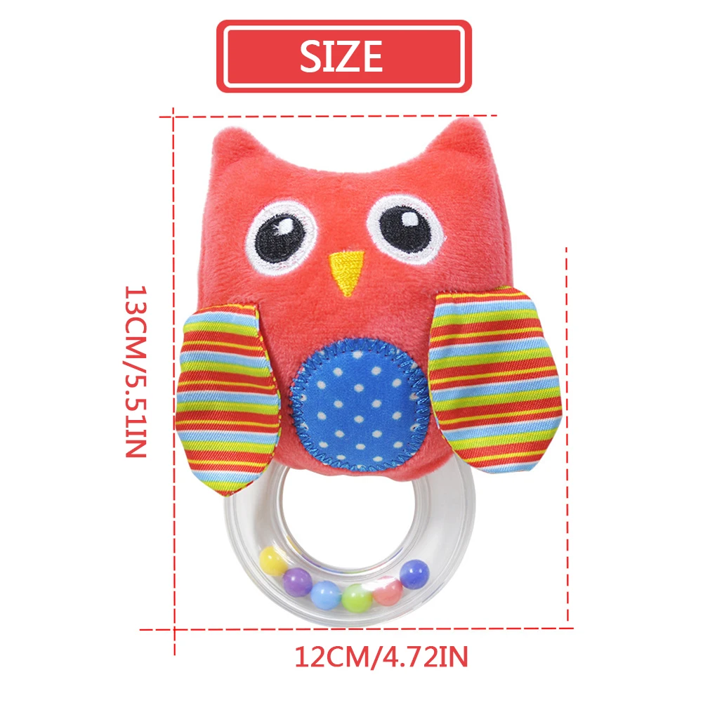 

1pc Baby Rattle Toys Cartoon Animal Plush Hand Bell Soft Rattles Infant Baby Developmental Hand Grip Cute Stuffed Animal Toys