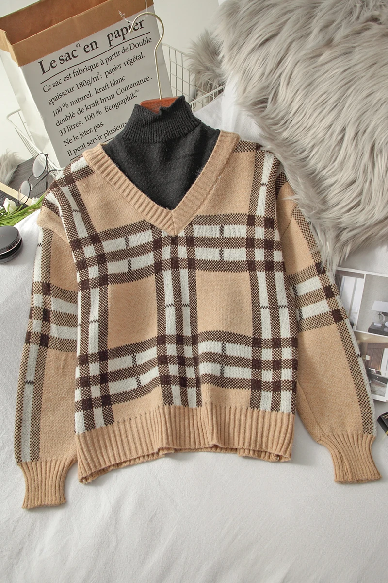 

Idle Style Retro Fake Two Pieces Turtleneck Pullover Women's Autumn New Korean Style Loose Long-Sleeved Sweater Top