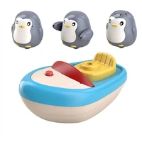 novel floating toys high quality cute penguin shape bathing spinning water toy swimming pool water game infant bath toys gift