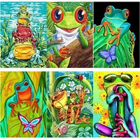 new 5d diy diamond painting frog diamond embroidery animals cross stitch full square round drill crafts home decor manual gift