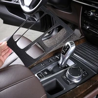 for bmw x5 x6 f15 f16 real carbon fiber car center gear shift panel cover frame cover stickers car accessories for r h d l h d