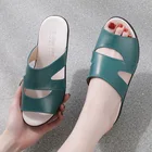 Сандалии женские на платформе, повседневная обувь с открытым носком, мягкие, пляжные шлепанцы на низком каблуке, плоские сандалии женские, лето