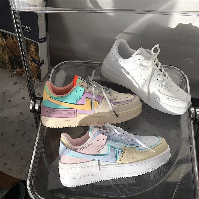 

Spring and autumn new macarons color matching girl heart board shoes women hot casual shoes wild Harajuku sports 36-40