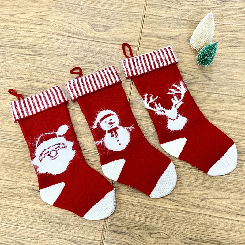 

Рождественские Трикотажные носки для девочек носки на камин висит украшение головы оленя подарок дерева рама стикер стены гостиной украше...