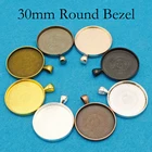 100 шт.-30 мм, заготовки для подвесок 30 мм, круглый подвесной лоток 30 мм для изготовления ожерелья из кабошона или смолы