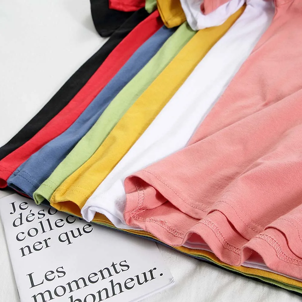 Женская хлопковая Футболка оверсайз белая однотонная футболка с коротким