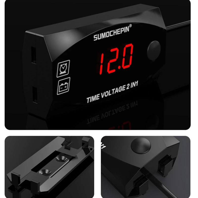 

For Car Auto Motorcycle DC12V Waterproof Car Voltmeter Ammeter Digital Panel Tester Led Display Appliances Accessories