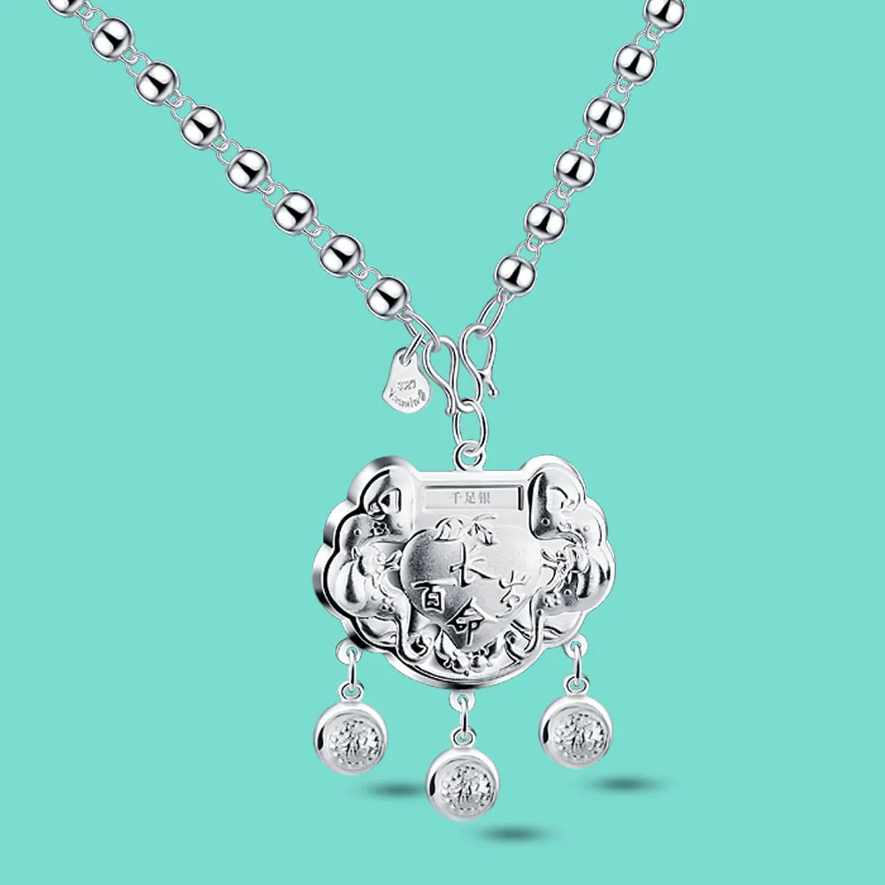 Женское ожерелье из серебра 925 пробы в китайском стиле|sterling silver necklace|925 sterling necklacesilver necklace |