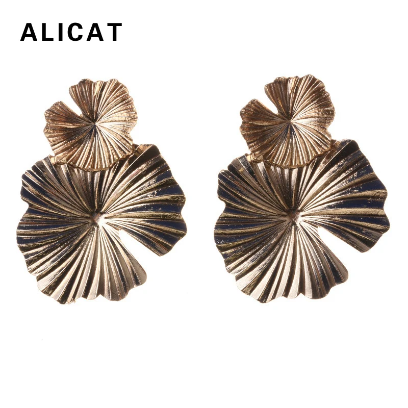 Богемные серьги в виде листьев золотого цветка винтажный стиль этнические