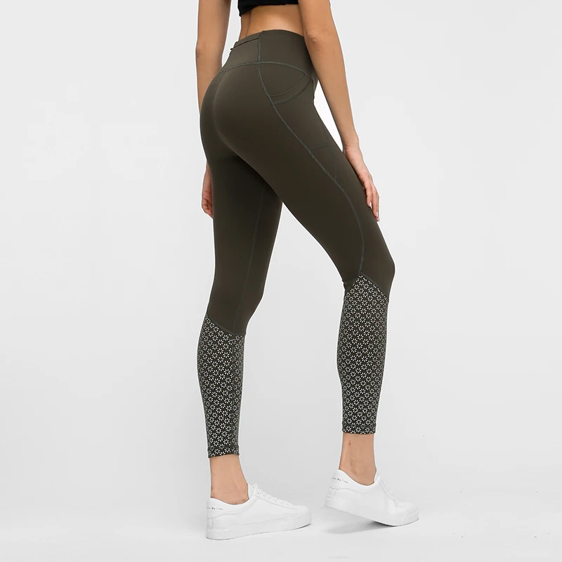 Женские облегающие леггинсы с высокой талией принтом для тренажерного зала