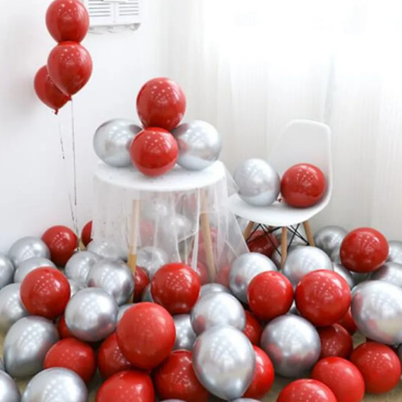 50 шт. хромированный золотой шар мигающий металлический толстый жемчужный