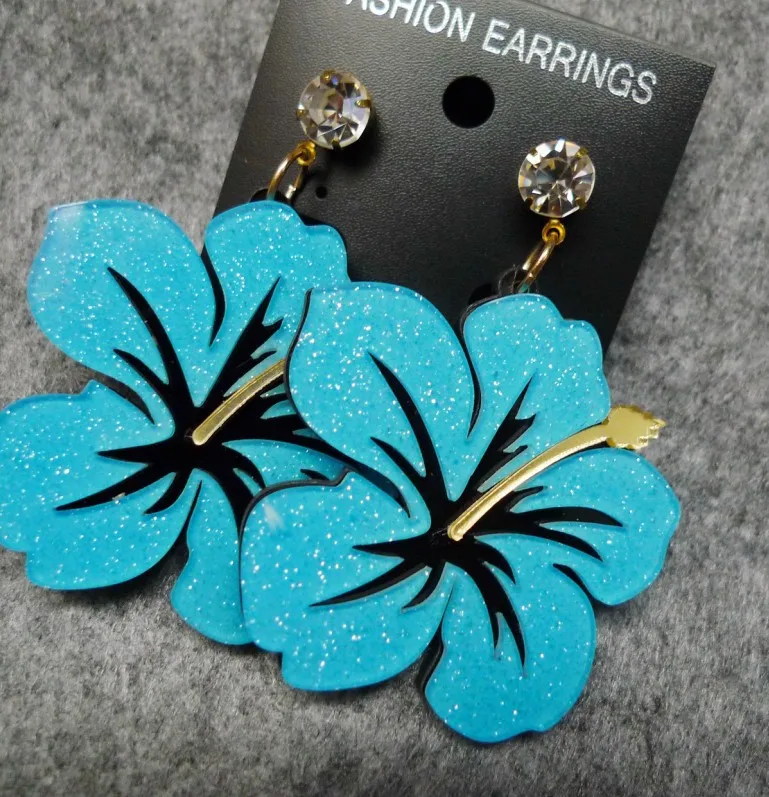 Новые корейские акриловые большие серьги-подвески с цветами для женщин