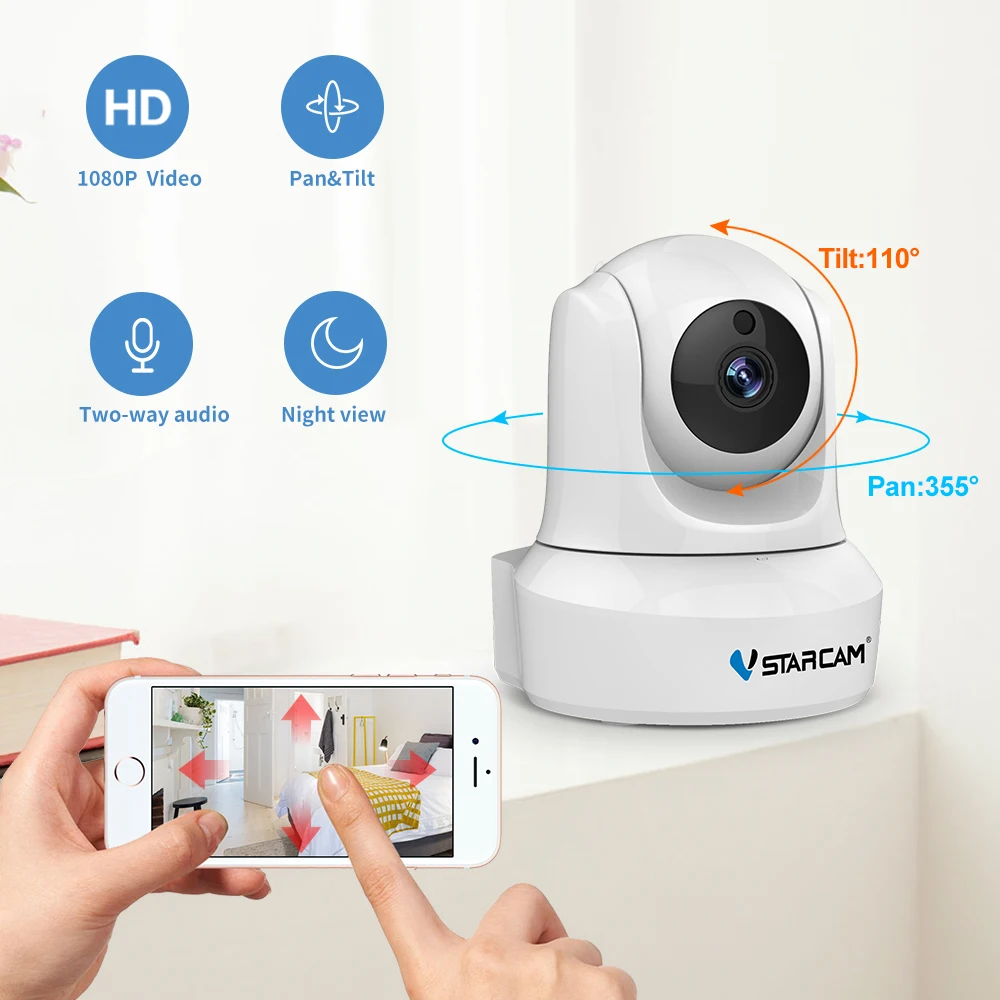 Камера видеонаблюдения Vstarcam 1080P Wi Fi IP с облачным хранилищем двусторонняя
