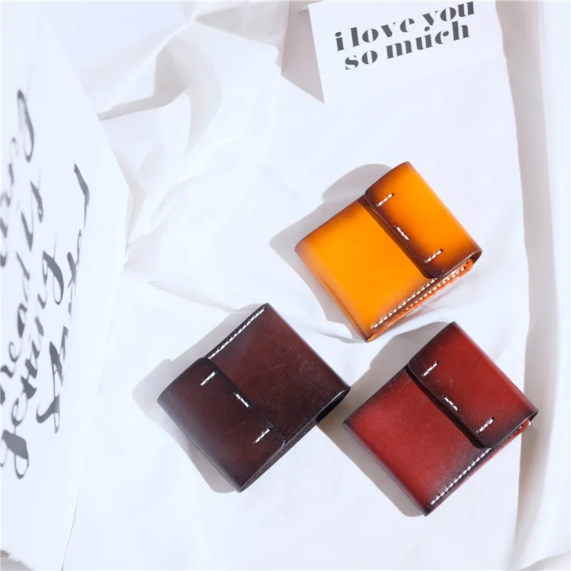 Натуральная кожа винтажные кошельки ручной работы для мужчин и женщин Воловья