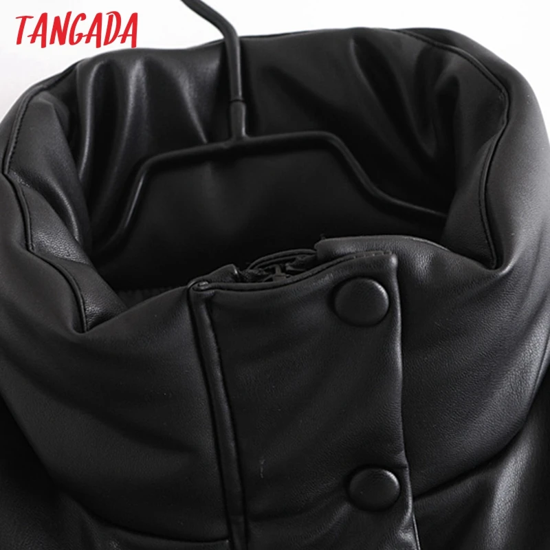 Жилет Tangada женский из искусственной кожи без рукавов толстая парка с карманами на