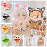 doll clothes for 20cm idol dolls accessories %c2%a0cartoon hooded tops overalls canvas shoes accessories korea kpop exo gift
