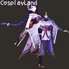 Горячая игра Genshin Impact Косплей Shogun Ba'al костюм карнавал Хэллоуин женское платье Лолита платье Shogun Baal японское кимоно наряд