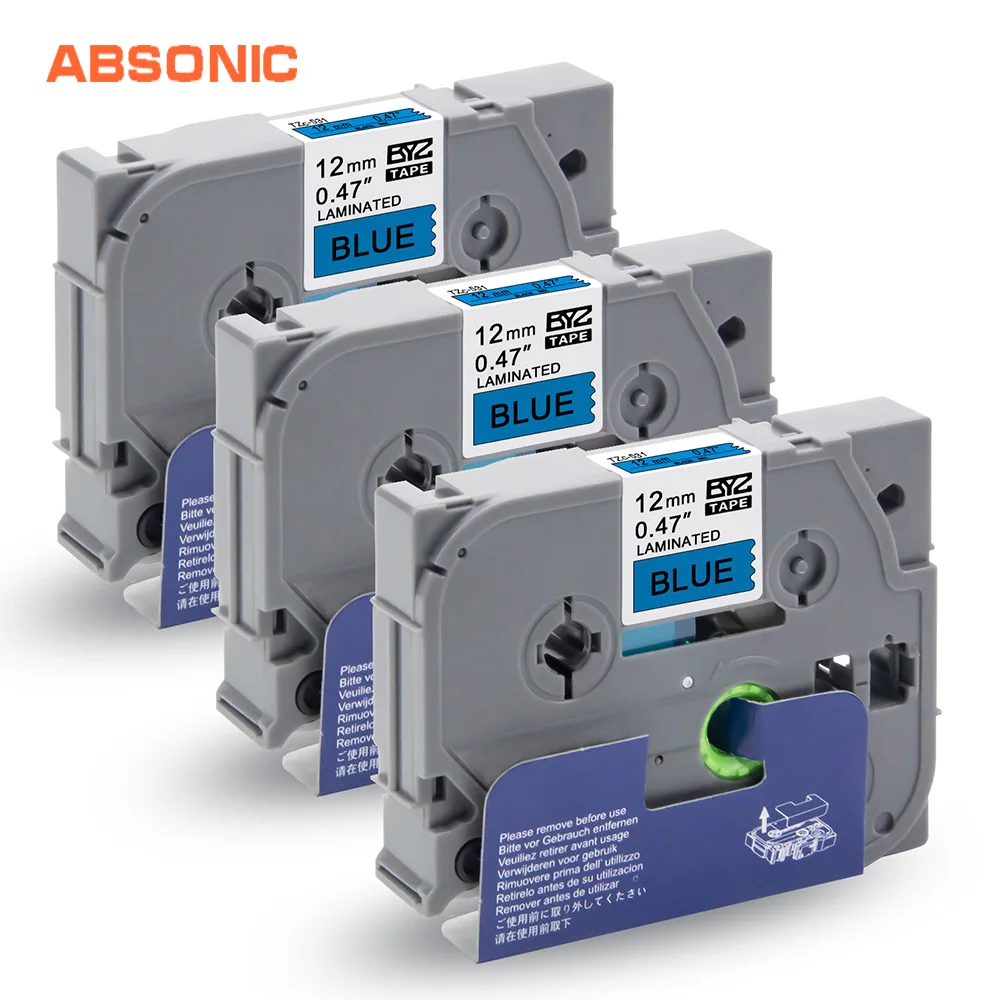 Absonic 3 шт. TZe 531 TZe531 TZ этикеточная лента совместим с brother tze стандартные клейкие