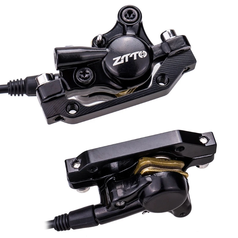 

MTB Hydraulic Disc Brakes, Aluminum Alloy Right Front Left Rear Disc Brake Levers, Fit for Mountain Bike PM is Adapter