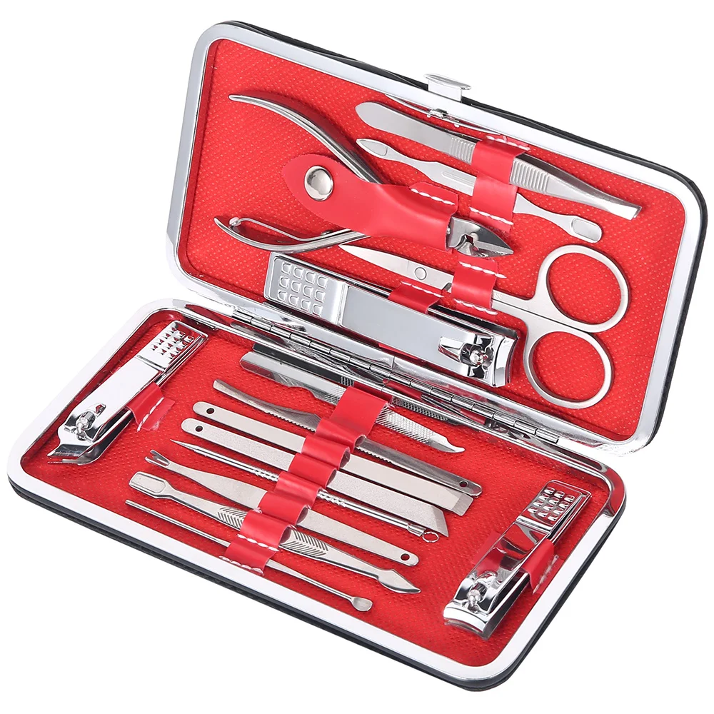 15 шт. маникюрный педикюрный набор из нержавеющей стали ножницы для ногтей пинцет