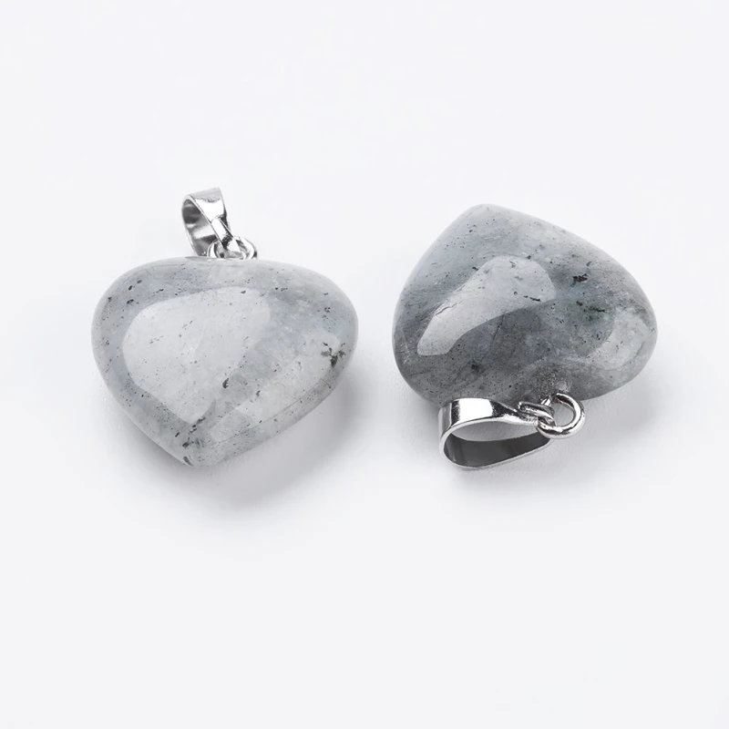 

10pcs Labradorite Stone Heart Pendants for necklace Bracelet Fashion jewelry DIY making Decor 23x20x9mm ,Hole: 5x8mm