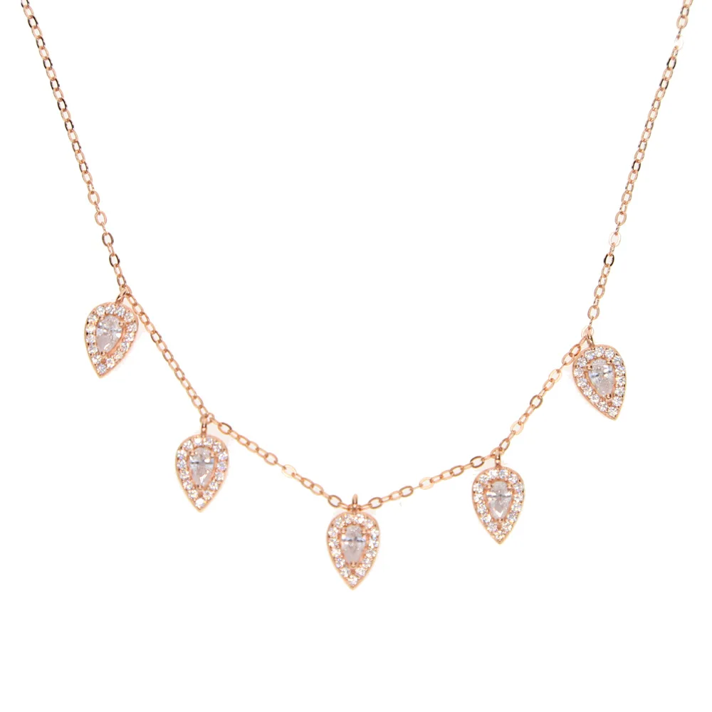 Новинка ожерелье Collares Collier сверкающее блестящее микро Cz слеза капли капельные
