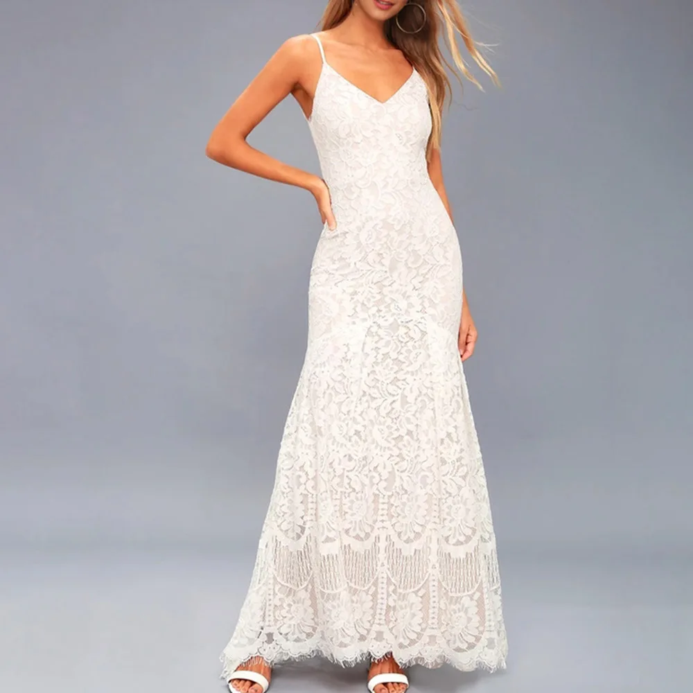 Женское вечернее платье в пол Dressv элегантное кружевное ажурное длиной до пола