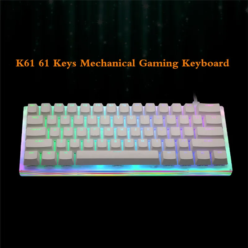 

Gamakay K61 Hot Swappable 61 Keys Mechanical Gaming Keyboard Tyce-C Wired RGB Backlit Gateron Switch Crystalline Base