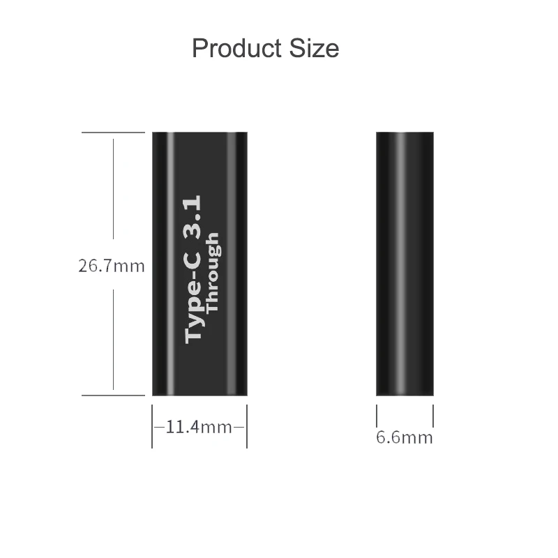 USB Type C Adapter Female to Female Converter Portable USB-C Charge Data Sync Adapter Type-C Extension Cable for Phone Tablet