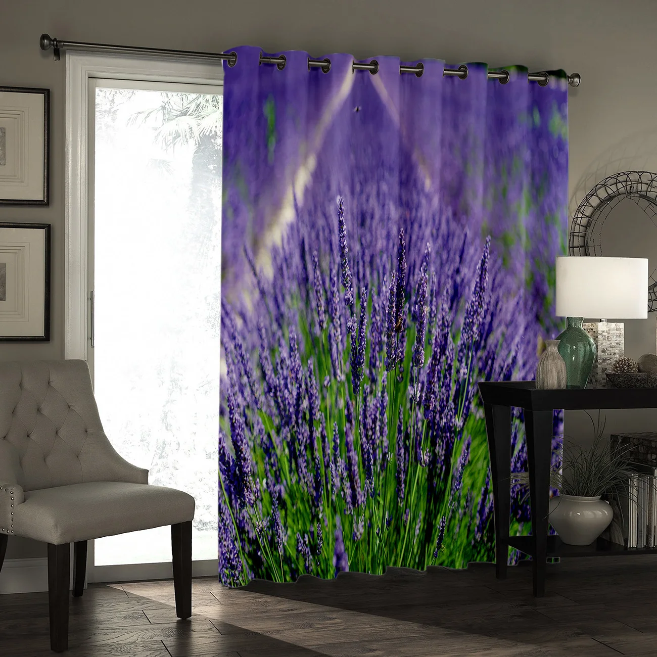Занавески на окна с цветами лаванды занавески для гостиной кухни большие