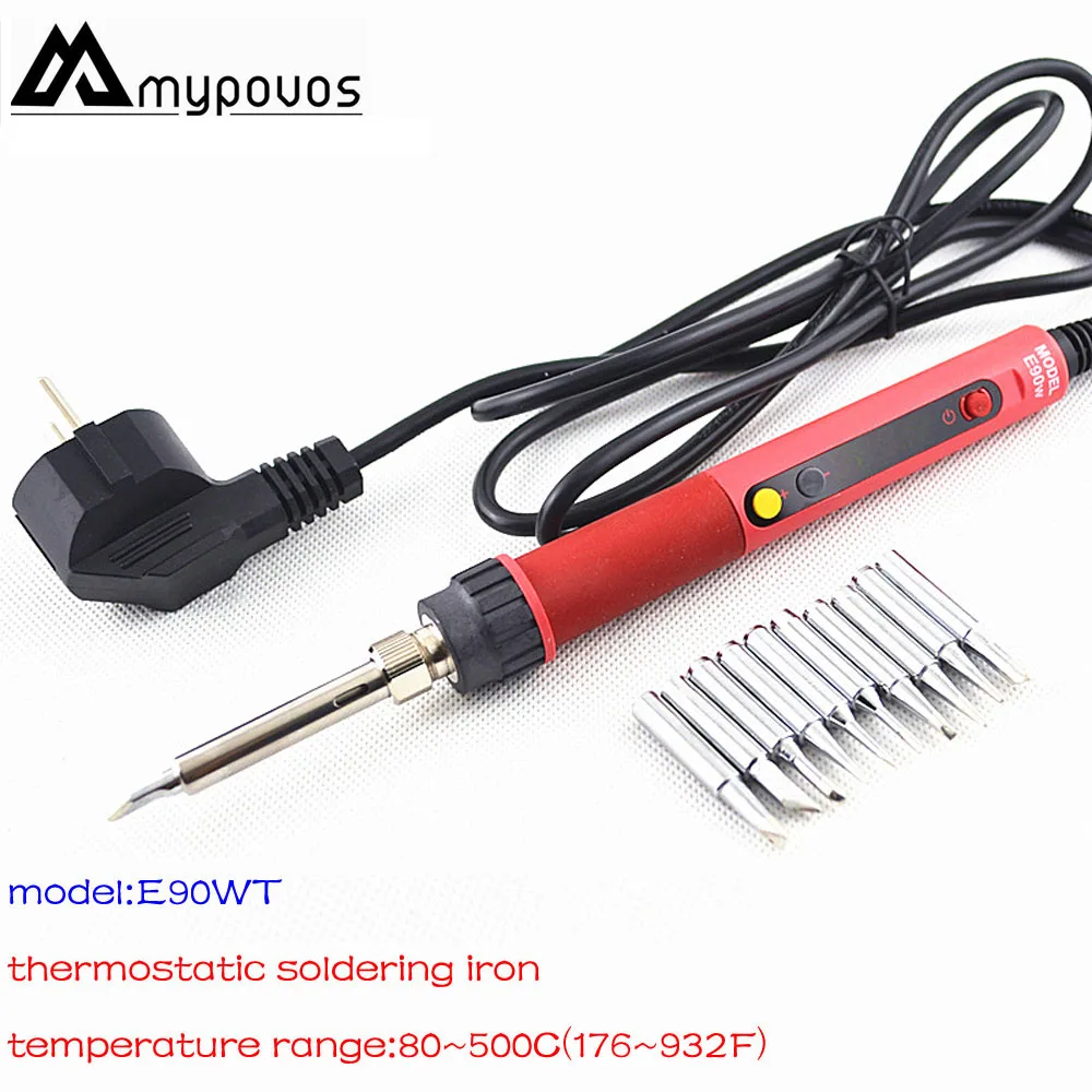 E90W and 10pcs tip CXG E60W E90W E110W цифровой ЖК Регулируемый NC термостат Электрический паяльник ручка сварочный Ремонт+ 10 шт. 900 м наконечники - Цвет: E90W and 10pcs tip